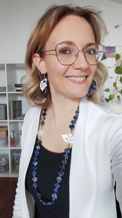 Collana lunga con Sodalite