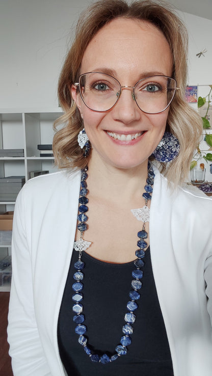 Collana lunga con Sodalite