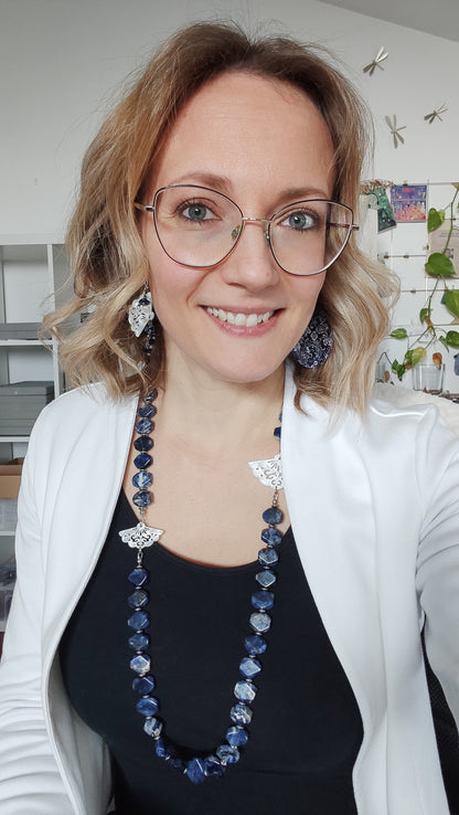 Collana lunga con Sodalite