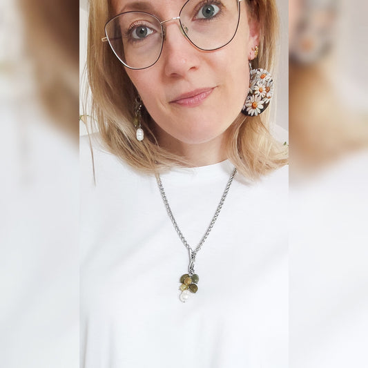 Collana con Perla Barocca e Giada Canadese