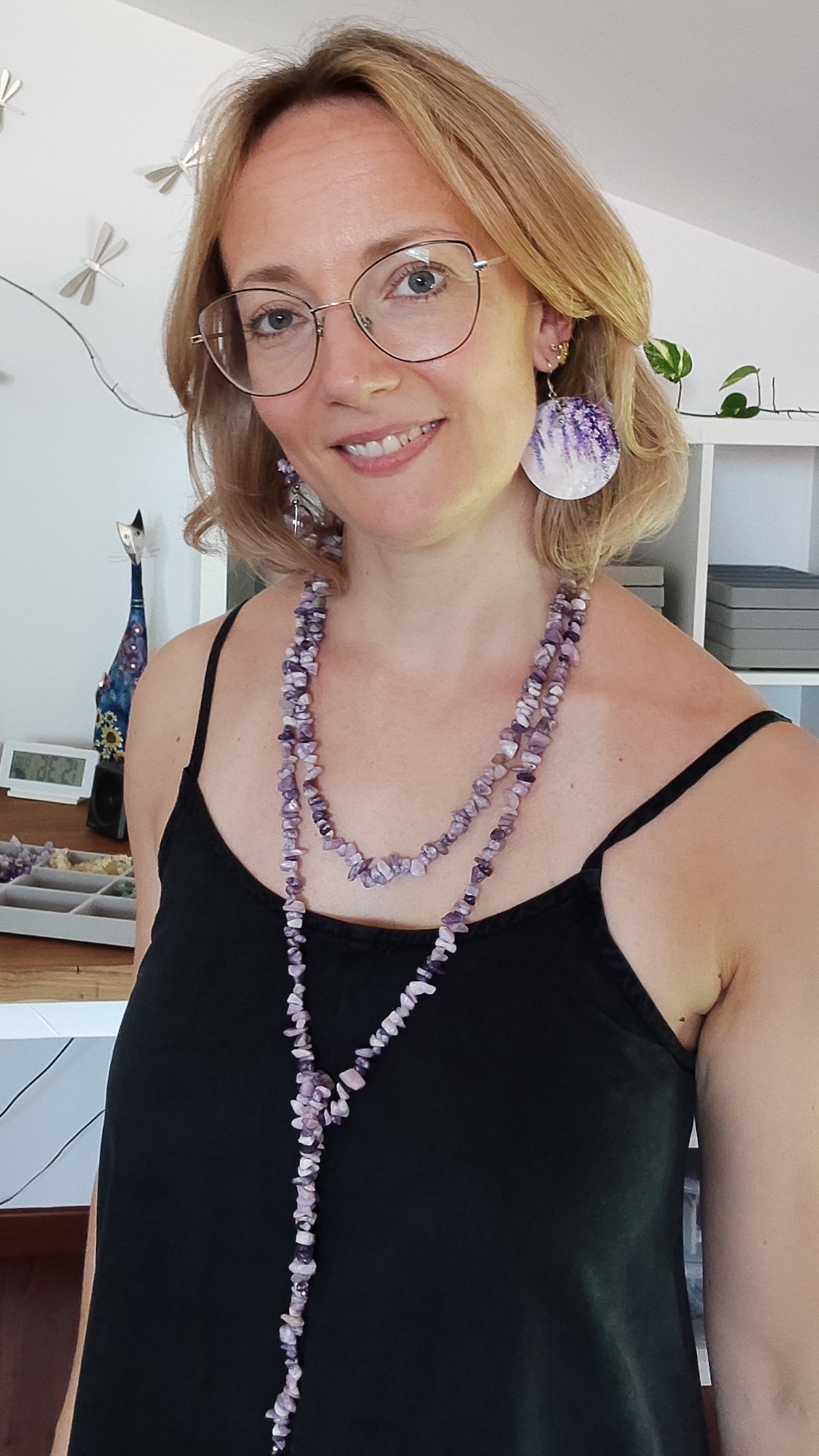 Sciarpa in Lepidolite